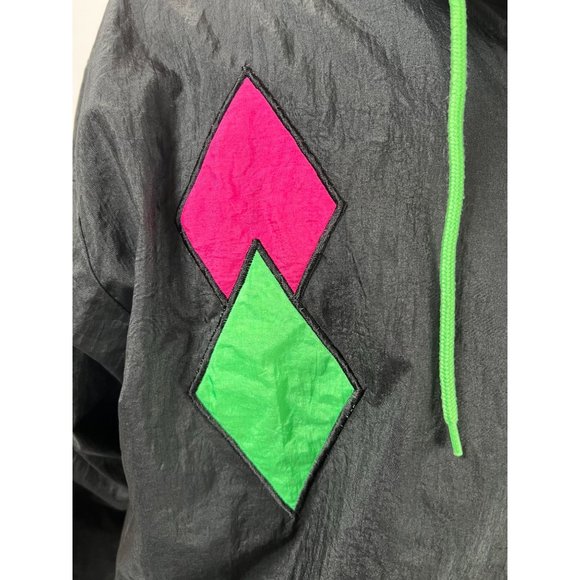 Casual Club Vintage Retro Windbreaker  M Black   Nylon - Picture 3 of 16